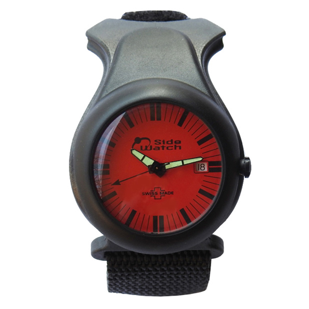 Side Watch by Andre Le Marquand Red/Black Carbon Fiber Swiss